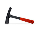 Full shot of a black hammer with a bright red handle