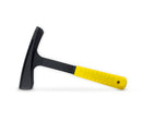 Full shot of a black hammer with a bright yellow handle