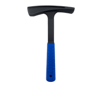 Black hammer with a bright blue handle