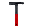 Black hammer with a bright red handle