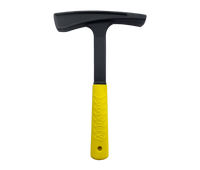 Black hammer with a bright yellow handle