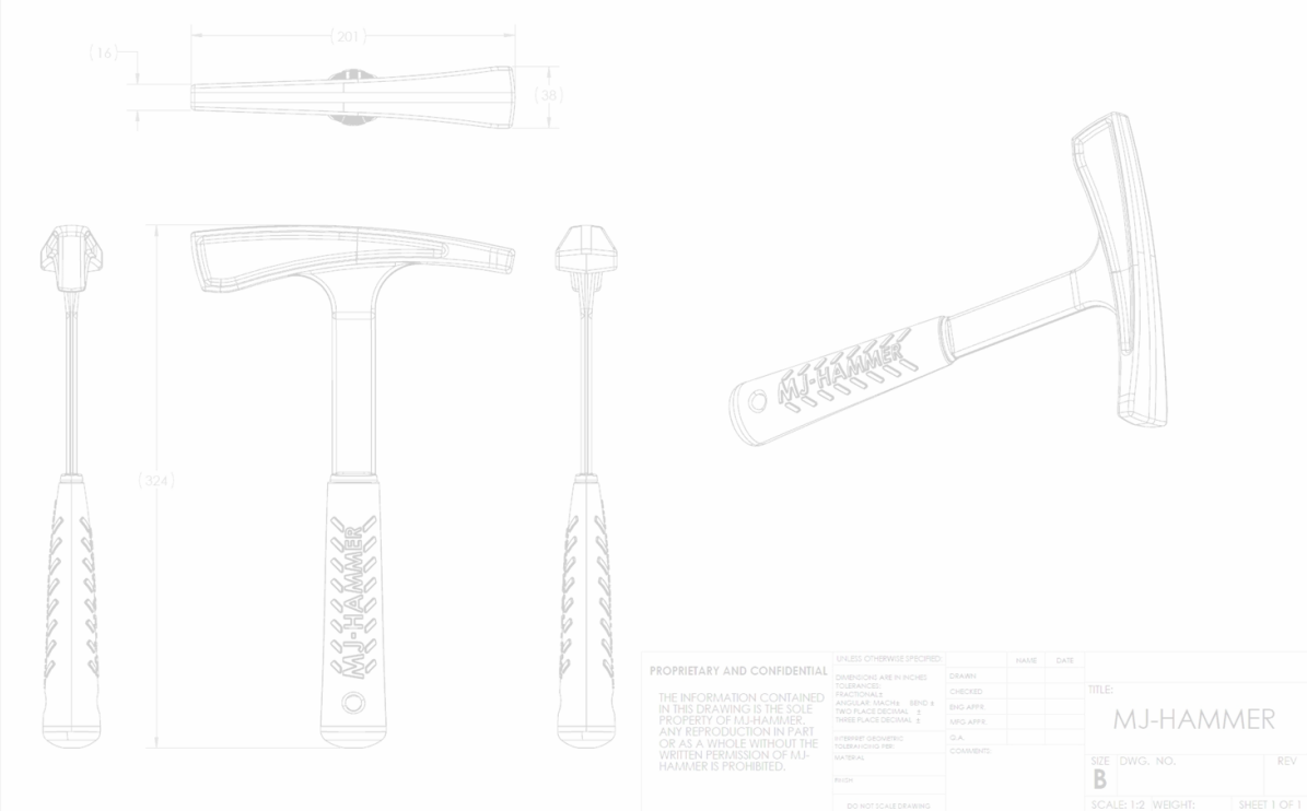 Hammer detail drawing
